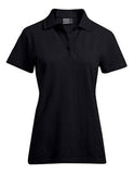 Damen Poloshirt 100% Baumwolle Schwarz