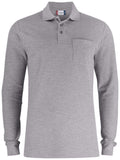 Clique Unisex Langarm Poloshirt-Basic Polo LS Pocket - WERBE-WELT.SHOP